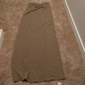 PrettyLittleThing Tan Tube Flowy Dress Size 8